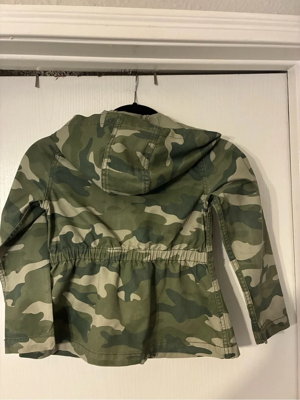 Old Navy Girls Green Camo Hooded Utility Jacket